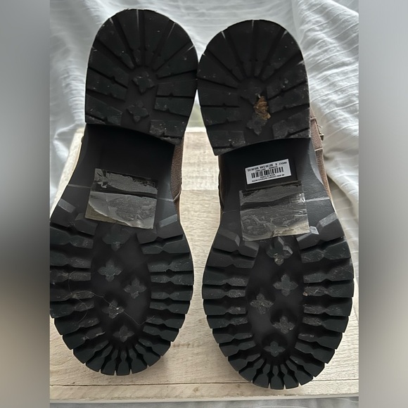 Style Torrid Brown Chunky Zip Ankle Bootie Lug-Heel Faux Leather 8W Worn… - Picture 9 of 9